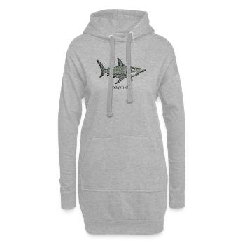Motif de requin-marteau Sphyrnidae - Sweat-shirt à capuche long Femme - gris chiné - Devant