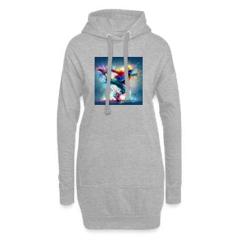 Urbaner Tanz in explosiven Farben - Hoodie-Kleid - Grau meliert - Vorne