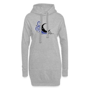 Mystischer Mond mit Sternen Nacht Symbol - Hoodie-Kleid - Grau meliert - Vorne