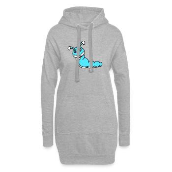 Raupe süß lieb kleine lächelt freundlich glücklich - Hoodie-Kleid - Grau meliert - Vorne