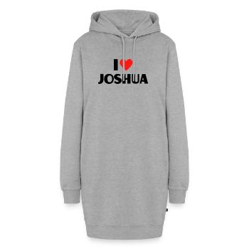 I love Joshua Rotes Herz Liebe Fan Geschenk - Hoodie-Kleid - Grau meliert - Vorne