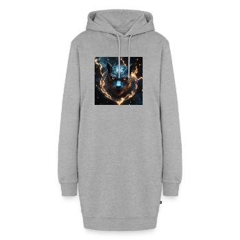Tigre mystique en énergie électrique - Sweat-shirt à capuche long Femme - gris chiné - Devant