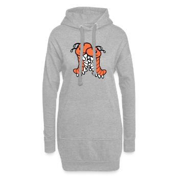 2 chenilles mignonnes deux amis cher couple amoureux - Sweat-shirt à capuche long Femme - gris chiné - Devant