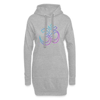Neon Om Symbol für Meditation und Spiritualität - Hoodie-Kleid - Grau meliert - Vorne
