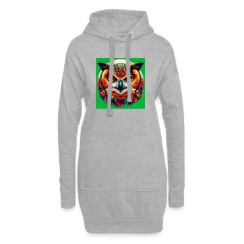 hibou - Sweat-shirt à capuche long Femme - gris chiné - Devant