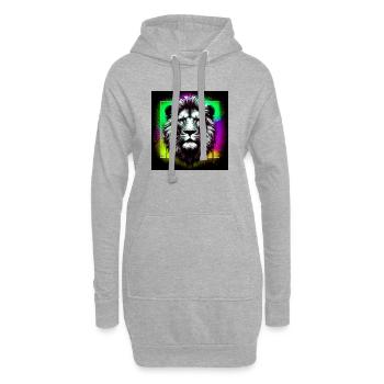 Löwe - Hoodie-Kleid - Grau meliert - Vorne