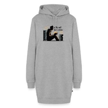 Vintage Littéraire Femme Design - Sweat-shirt à capuche long Femme - gris chiné - Devant