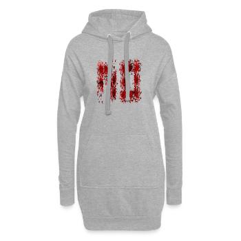 Éclaboussures de sang Déguisement d’Halloween - Sweat-shirt à capuche long Femme - gris chiné - Devant