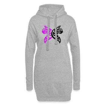 Katzen Tribal Kater Design - Hoodie-Kleid - Grau meliert - Vorne