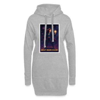 Beste Mutter aller Zeiten Superhelden Poster - Hoodie-Kleid - Grau meliert - Vorne
