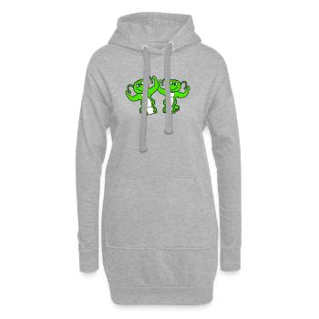 2 caterpillars bodybuilder team muscle building friends cute - Hoodie Dress - heather grey - Front