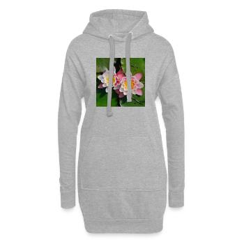 Seerosen Blüten im Wasser - Hoodie-Kleid - Grau meliert - Vorne