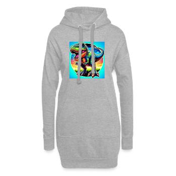 Dinosaurier - Hoodie-Kleid - Grau meliert - Vorne