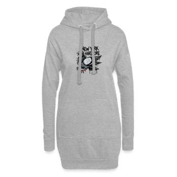 New York Hardcore Pigeon Design - Hoodie-Kleid - Grau meliert - Vorne