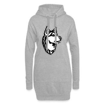 Husky Hund - Hoodie-Kleid - Grau meliert - Vorne