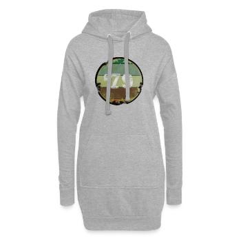 Autocollant vintage année de naissance 1979 - Sweat-shirt à capuche long Femme - gris chiné - Devant