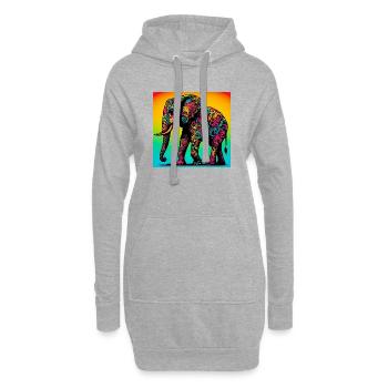 Elefant - Hoodie-Kleid - Grau meliert - Vorne