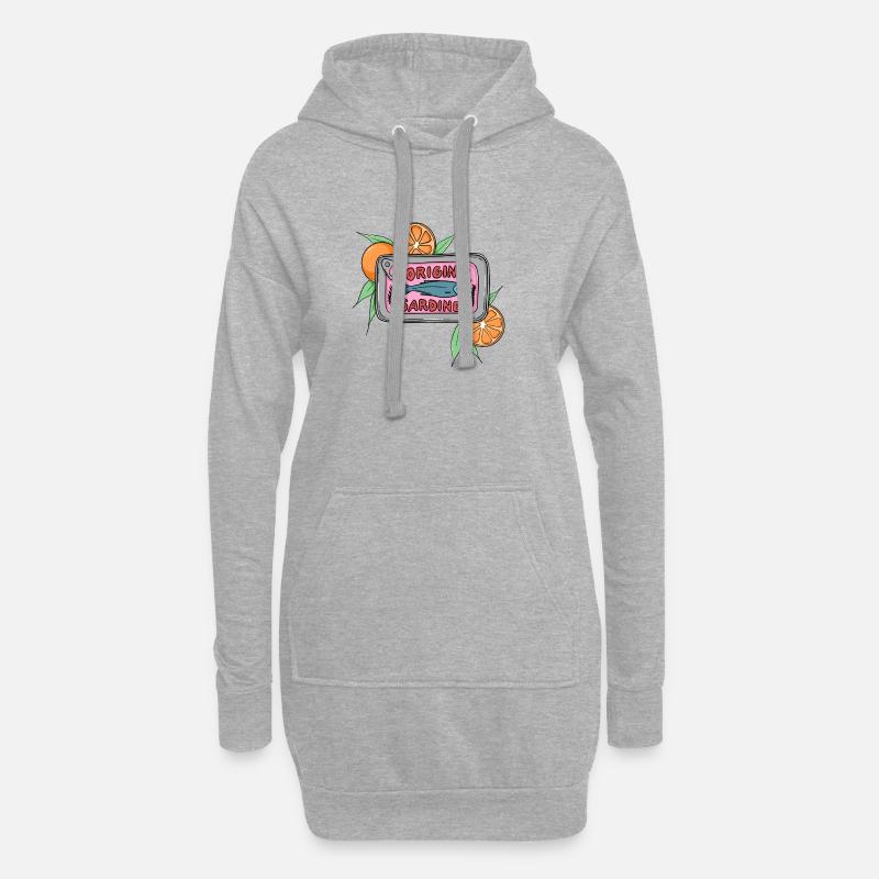 Original Sardines Can Pop Art Design with Oranges - Hoodie-Kleid - Grau meliert