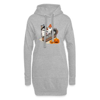 Fantômes d’Halloween effrayants et conception de squelettes - Sweat-shirt à capuche long Femme - gris chiné - Devant