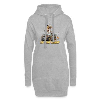 Mouton voiture de course conception personnalisée - Sweat-shirt à capuche long Femme - gris chiné - Devant