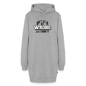 Ich mag mich irren, aber ich zweifle immer noch - Hoodie-Kleid - Grau meliert - Vorne