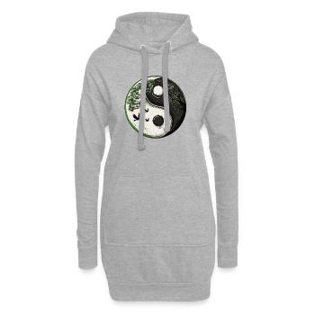 Yin et Yang Version Nature :) - Sweat-shirt à capuche long Femme - gris chiné - Devant