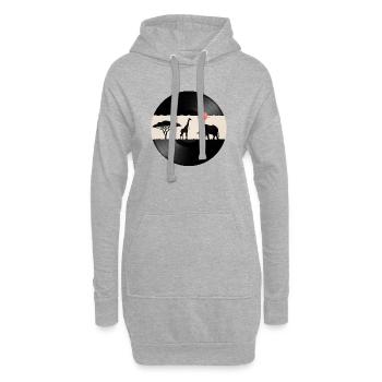 Afrikanische Sonnenuntergang-Schallplatte - Hoodie-Kleid - Grau meliert - Vorne