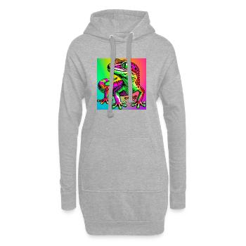 Gecko - Sweat-shirt à capuche long Femme - gris chiné - Devant