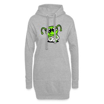 Raupe Mittelfinger Beleidigung Loch Sonnenbrille - Hoodie-Kleid - Grau meliert - Vorne