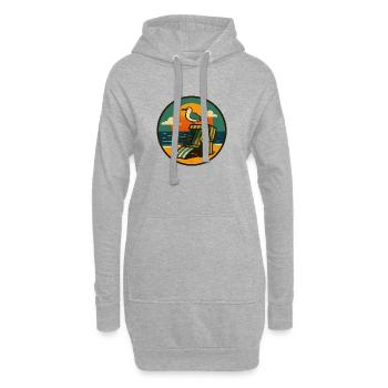 Strandkorb Design mit Möwe - Hoodie-Kleid - Grau meliert - Vorne