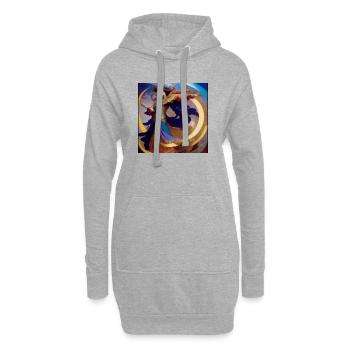 Mystische Frau mit dem Goldenen Kreis - Hoodie-Kleid - Grau meliert - Vorne
