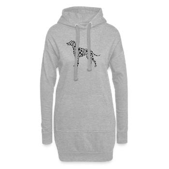Silhouette dalmate propriétaire minimaliste de chien - Sweat-shirt à capuche long Femme - gris chiné - Devant