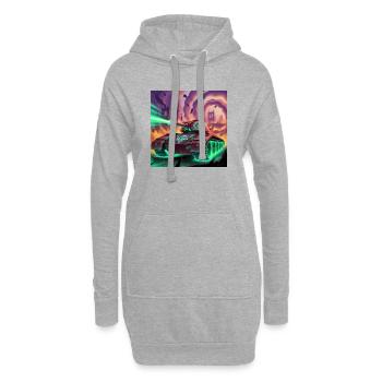 Futuristic Battle Tank in War-Torn City - Hoodie Dress - heather grey - Front