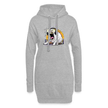 Moutons qui pleurent avec des écouteurs - Sweat-shirt à capuche long Femme - gris chiné - Devant