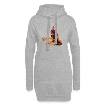 Imprimé expressif motif de poulet sauvage - Sweat-shirt à capuche long Femme - gris chiné - Devant