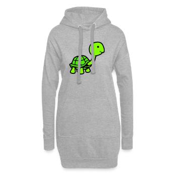 Tortue long cou souriant heureux drôle - Sweat-shirt à capuche long Femme - gris chiné - Devant