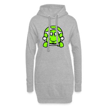 Schildkröte Zunge herausstrecken frech lustig Cool - Hoodie-Kleid - Grau meliert - Vorne