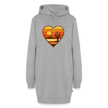 Coeur Désert Soleil Design - Sweat-shirt à capuche long Femme - gris chiné - Devant