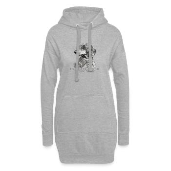 I’m Only Talking to My Dog – Retro Dackel - Hoodie-Kleid - Grau meliert - Vorne