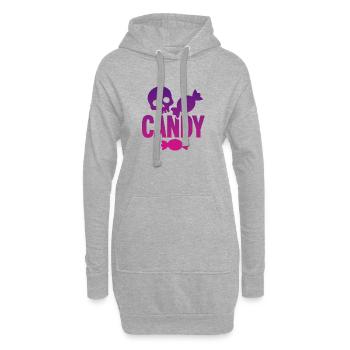Skeleton and Whimsical Candy - Hoodie Dress - heather grey - Front