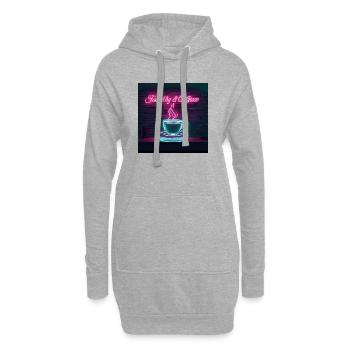 Neon Kaffeegenuss Zitate Design - Hoodie-Kleid - Grau meliert - Vorne