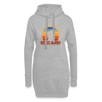32 Jahre Beziehung Geschenk Ehemann Ehefrau - Hoodie-Kleid - Grau meliert - Vorne