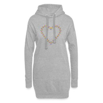Regenbogen Frieden Herz Muster - Hoodie-Kleid - Grau meliert - Vorne