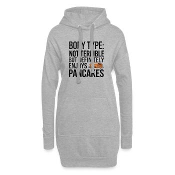 Humorvoller Pfannkuchen Körpertyp Zitat - Hoodie-Kleid - Grau meliert - Vorne