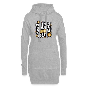Conception de motivation pour les cryptomonnaies, Zoom arrière - Sweat-shirt à capuche long Femme - gris chiné - Devant