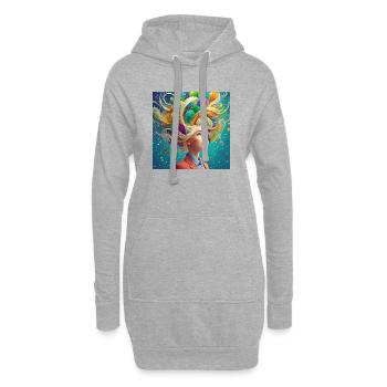 Imagination is power - Hoodie-Kleid - Grau meliert - Vorne
