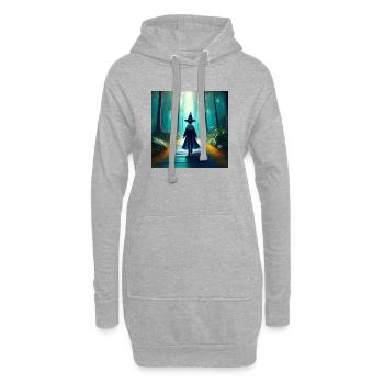 Forêt enchantée magique - Sweat-shirt à capuche long Femme - gris chiné - Devant