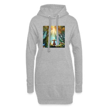 Mystischer Wald - Feel the nature - Hoodie-Kleid - Grau meliert - Vorne
