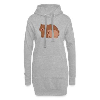 Famille Bear – Maman et bébé - Sweat-shirt à capuche long Femme - gris chiné - Devant
