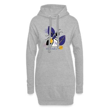 November bird with leaves in autumn - Hoodie Dress - heather grey - Front
